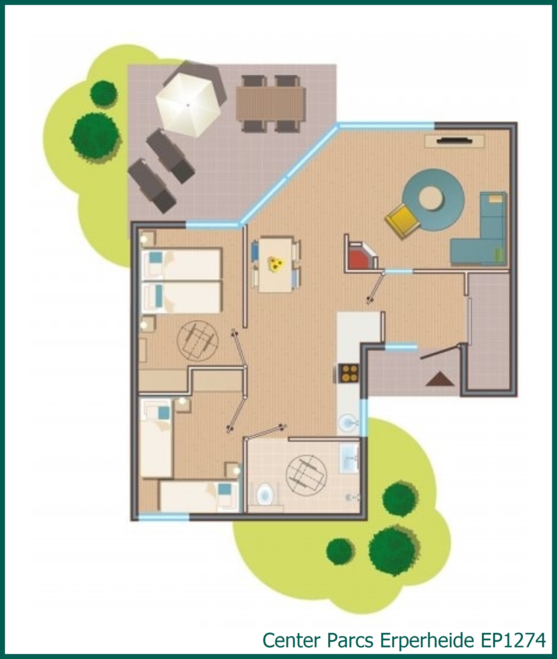 Premium-Ferienhaus rollstuhlgerecht EP1274 in Erperheide