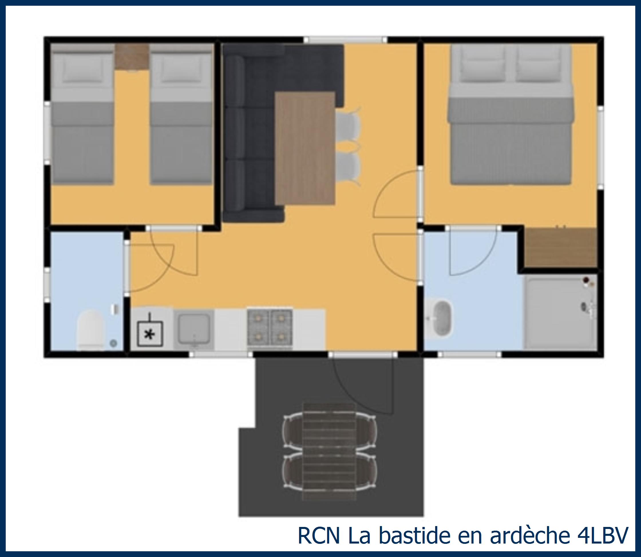 Mobilheim pêcher 4LBV in La Bastide en Ardèche