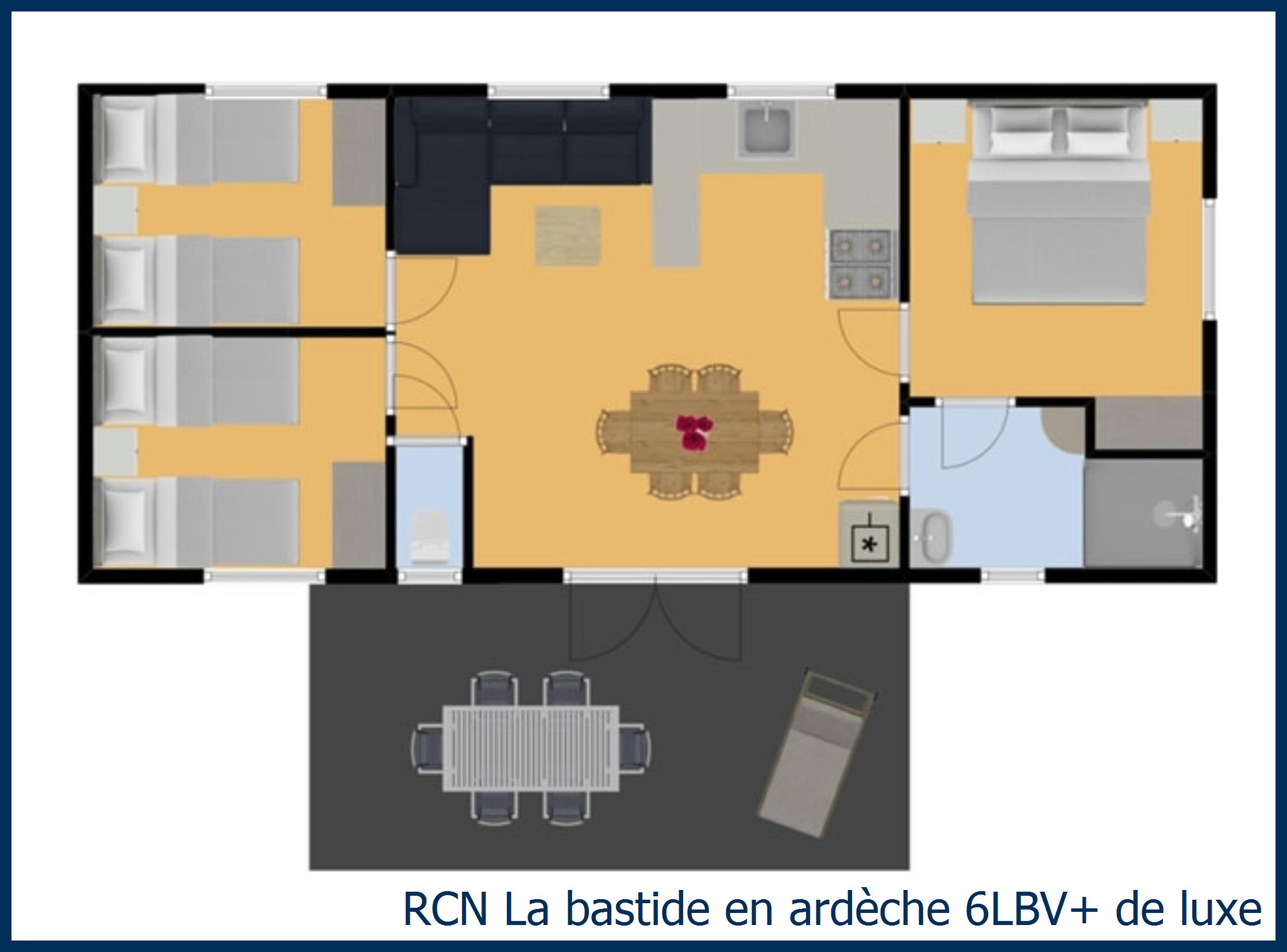Mobilheim olivier 6LBV+ de luxe in La Bastide en Ardèche