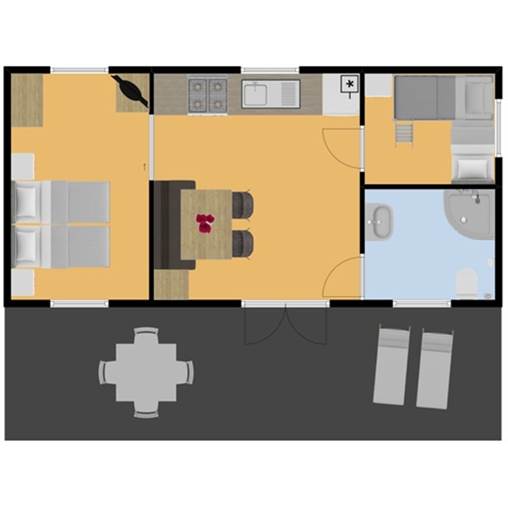 Kindermobilheim Rollstuhlgerechtes Mobilheim Marronnier - 4LBR in La Bastide en Ardèche