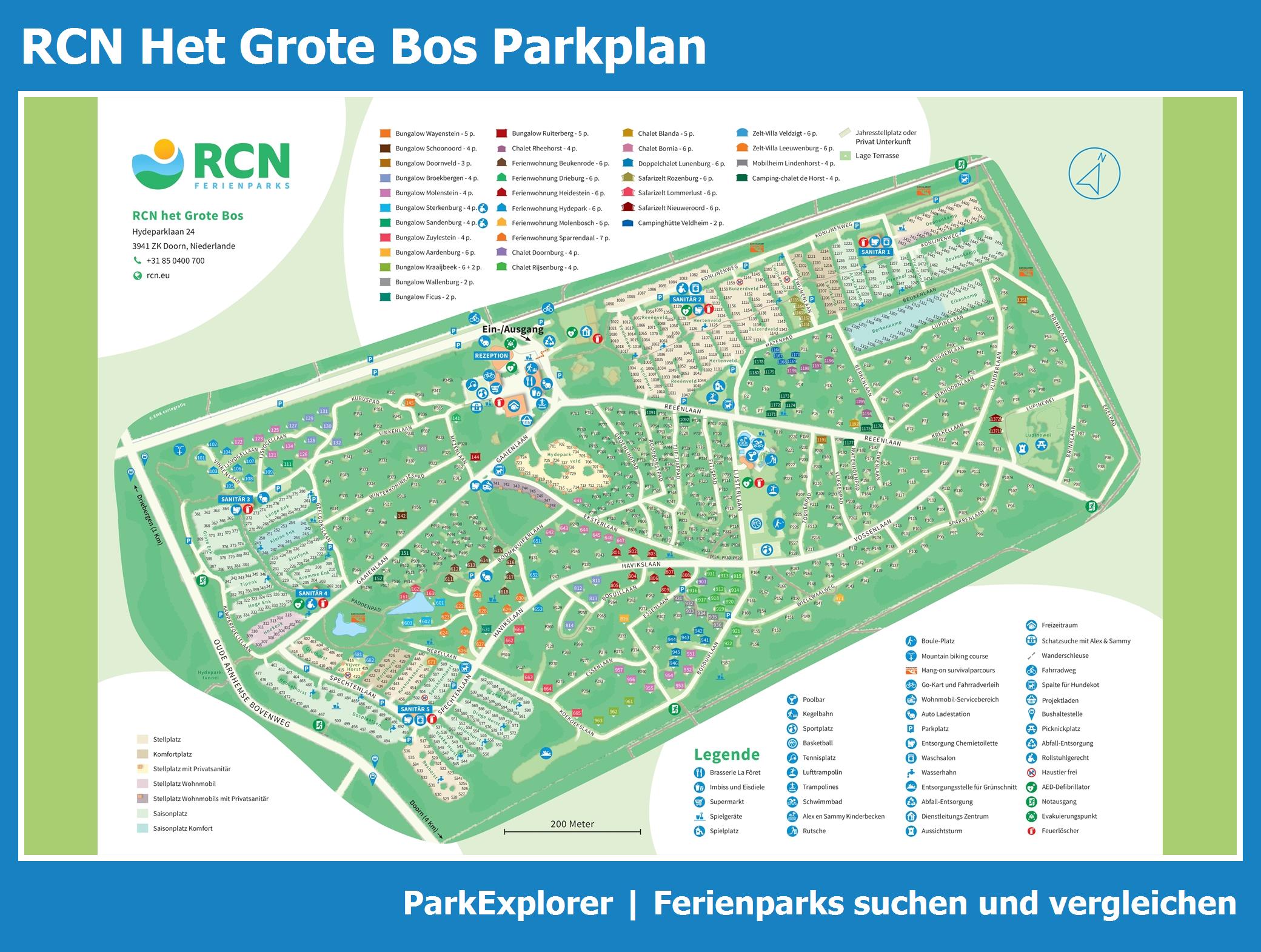 Karte und Lageplan RCN Het Grote Bos