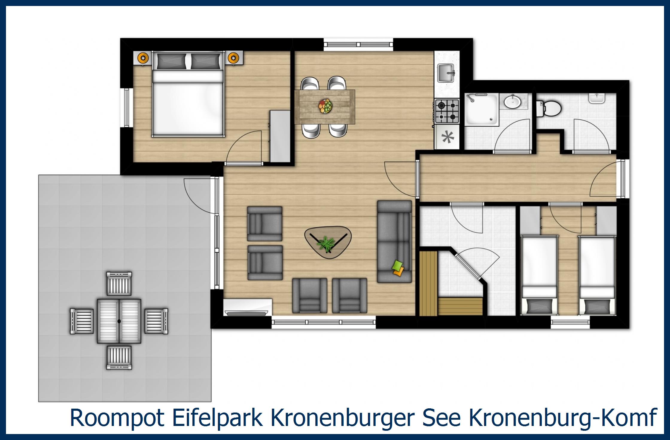 Bungalow Kronenburg-Komfort-mit-Sauna-4 in Eifelpark Kronenburger See